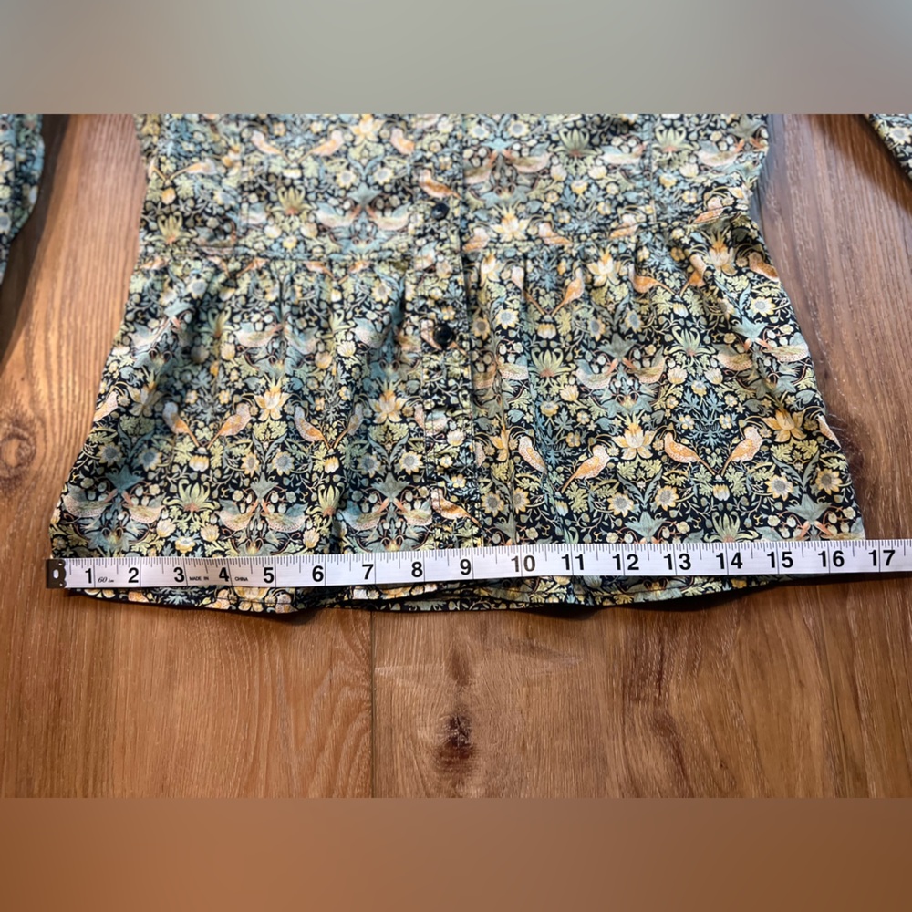 WHYRED Stockholm Liberty-Style Bird Print Blouse Scandinavian Art Nouveau Floral - Picture 15 of 16